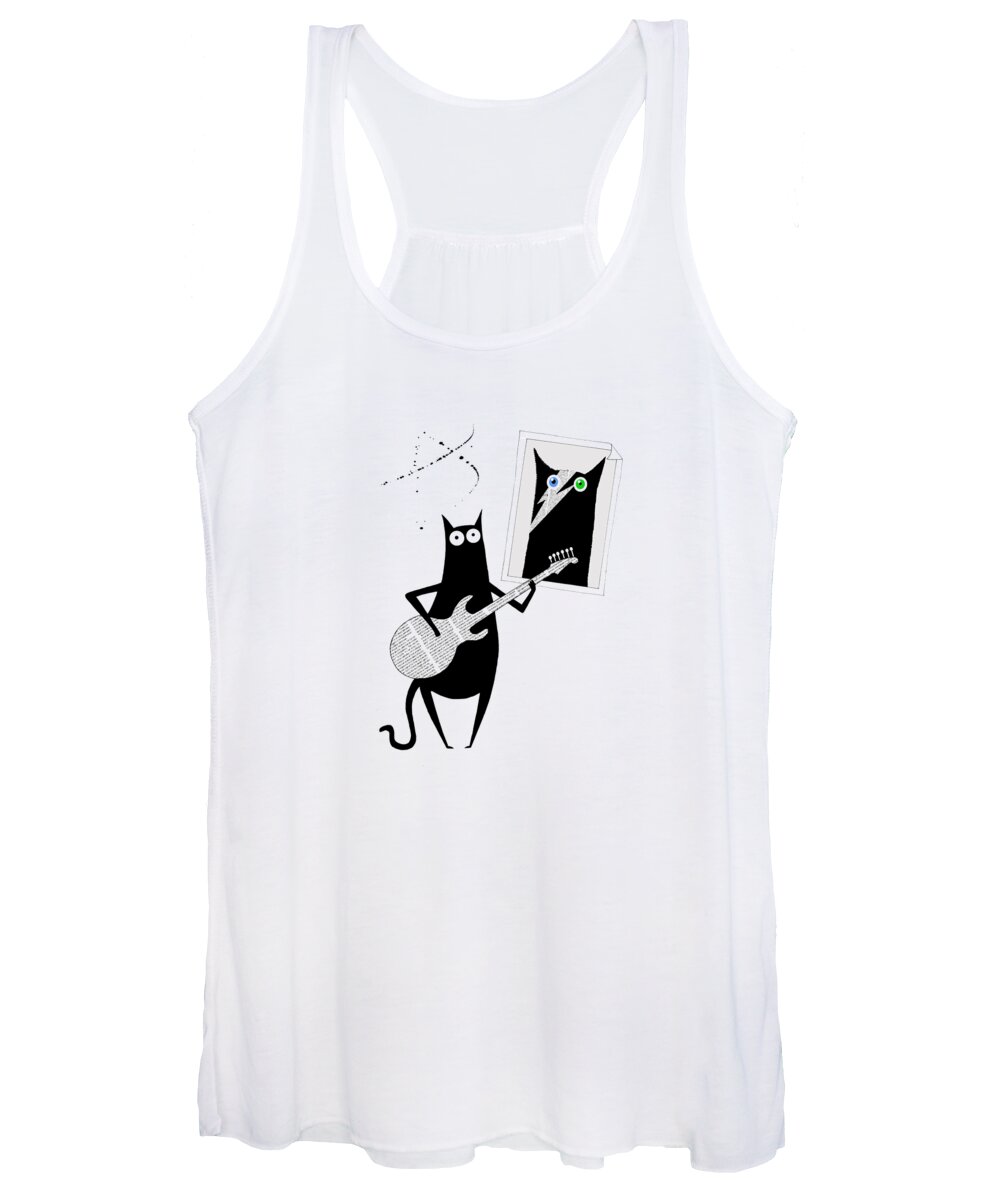 Guitar Women's Tank Top featuring the drawing Guitar by Andrew Hitchen