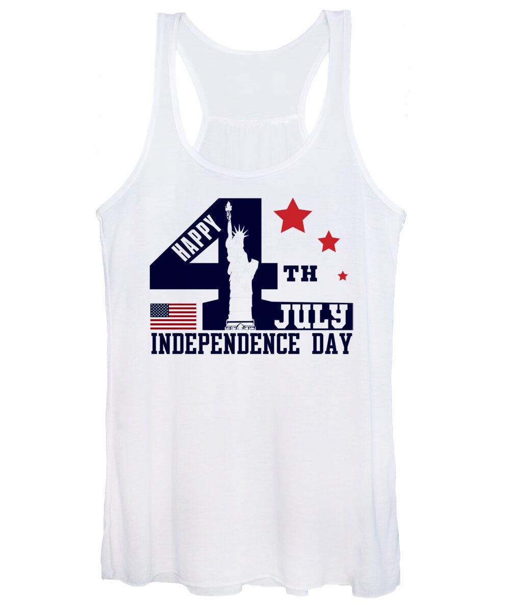 Military Women's Tank Top featuring the digital art Happy 4th of July by Jacob Zelazny