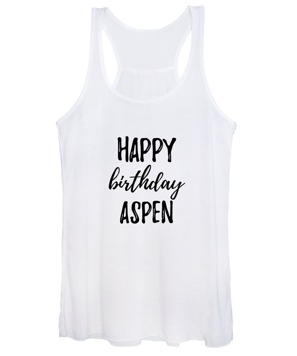 Aspen Women's Tank Top featuring the digital art Happy Birthday Aspen by Jeff Creation