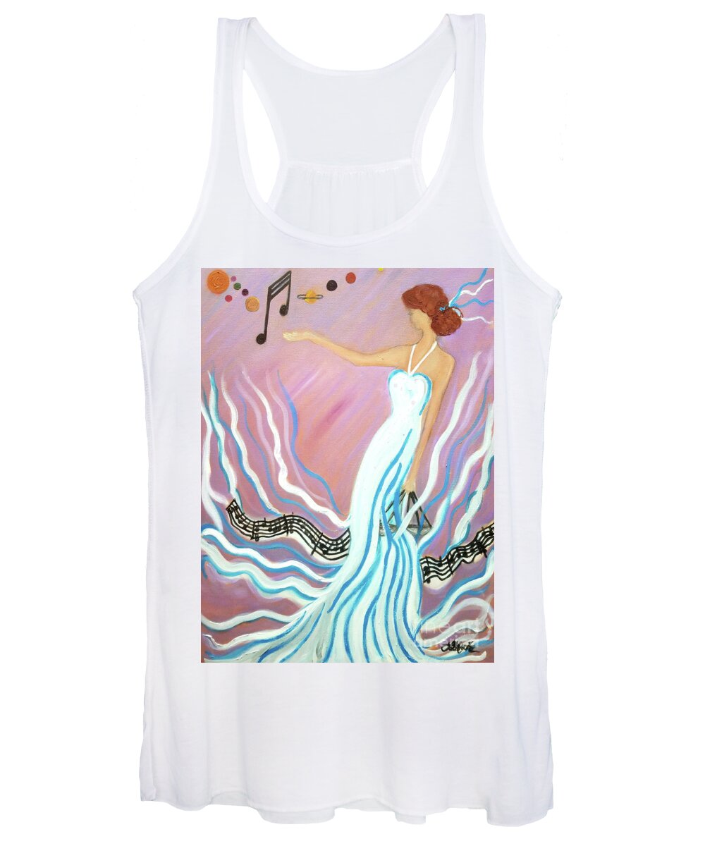 Music Women's Tank Top featuring the painting Harmonic Law by Artist Linda Marie