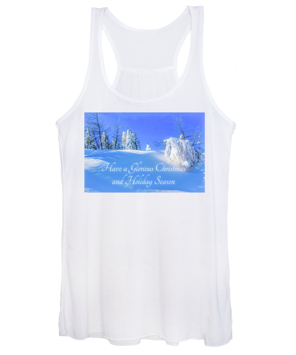 Wall Art Women's Tank Top featuring the photograph Have a Glorious Christmas and Holiday Season by Cepiatone Fine Art Callie E Austin