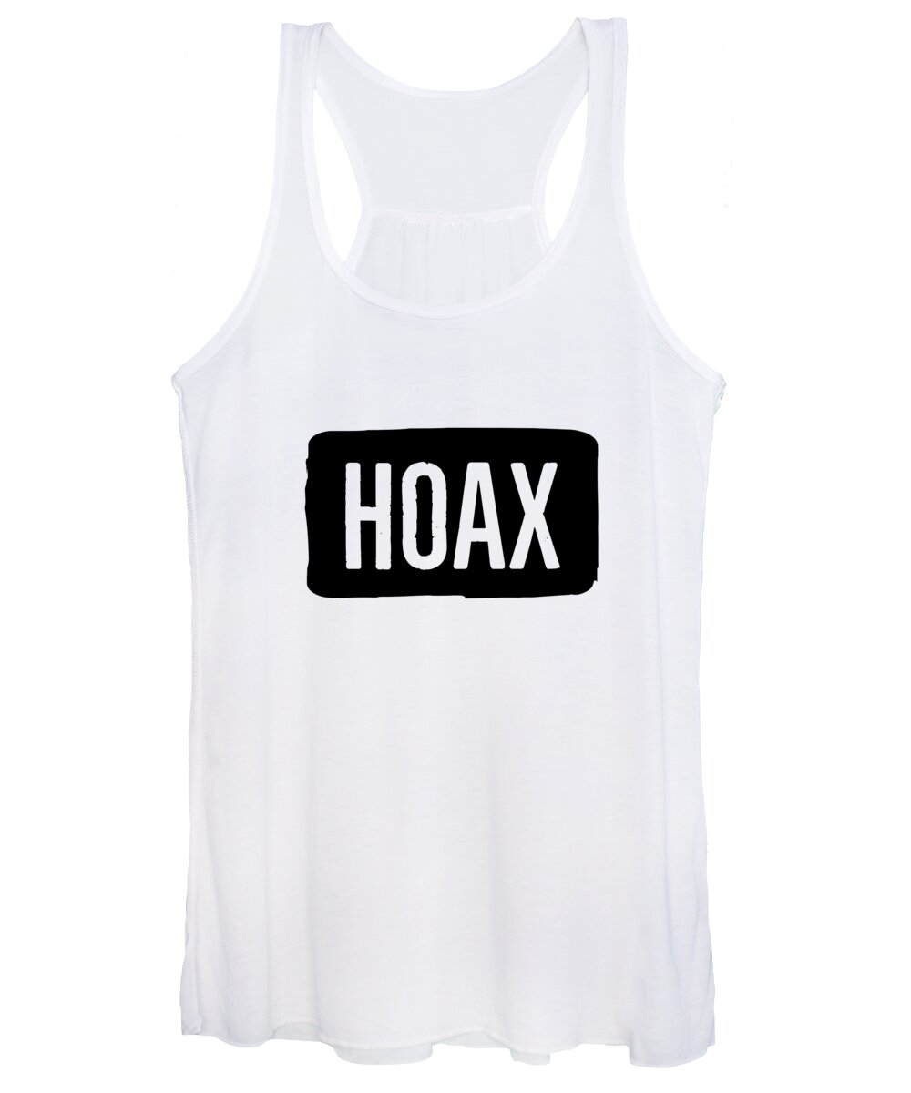 Black And White Typography Women's Tank Top featuring the digital art Hoax by Leah McPhail