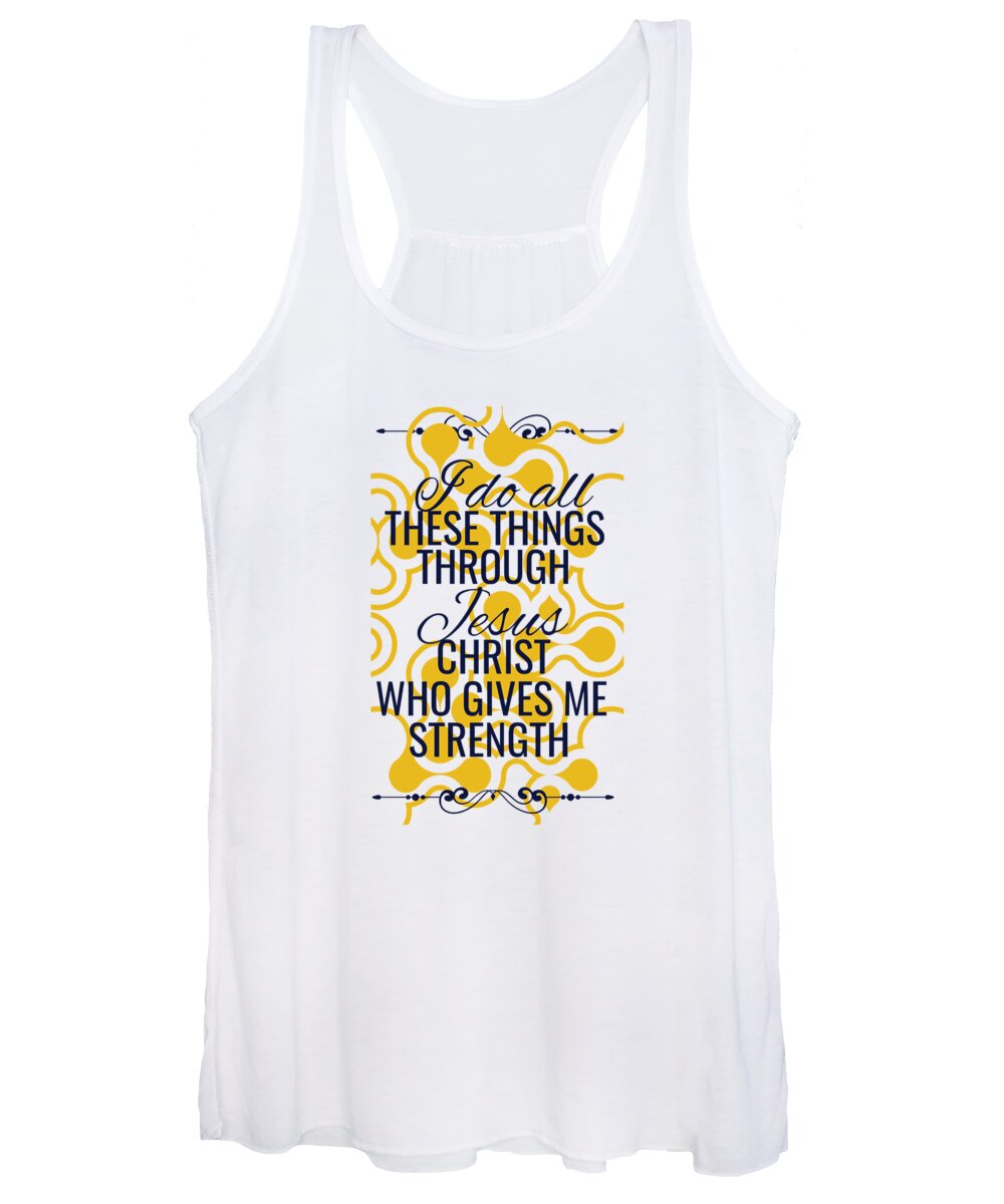 Jesus Christ Women's Tank Top featuring the digital art I Do All These Things Through Jesus by Jacob Zelazny