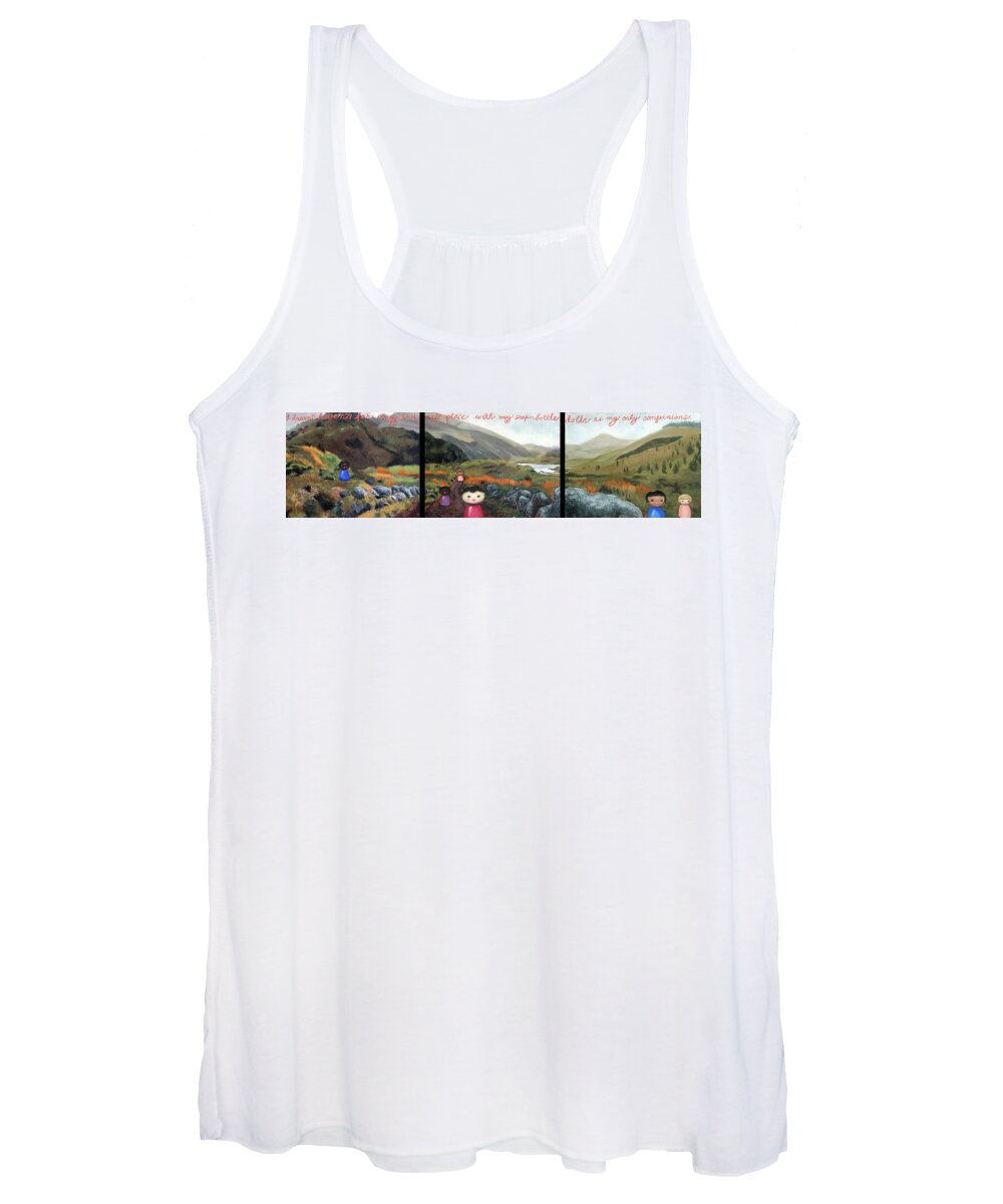Dolls Women's Tank Top featuring the painting I Dreamt I Went Far Away by Pauline Lim