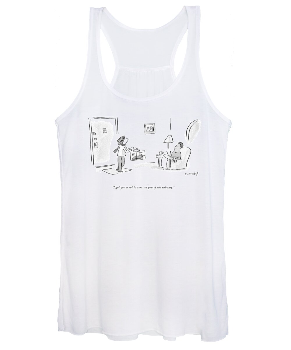 I Got You A Rat To Remind You Of The Subway. Women's Tank Top featuring the drawing I Got You A Rat by Liza Donnelly