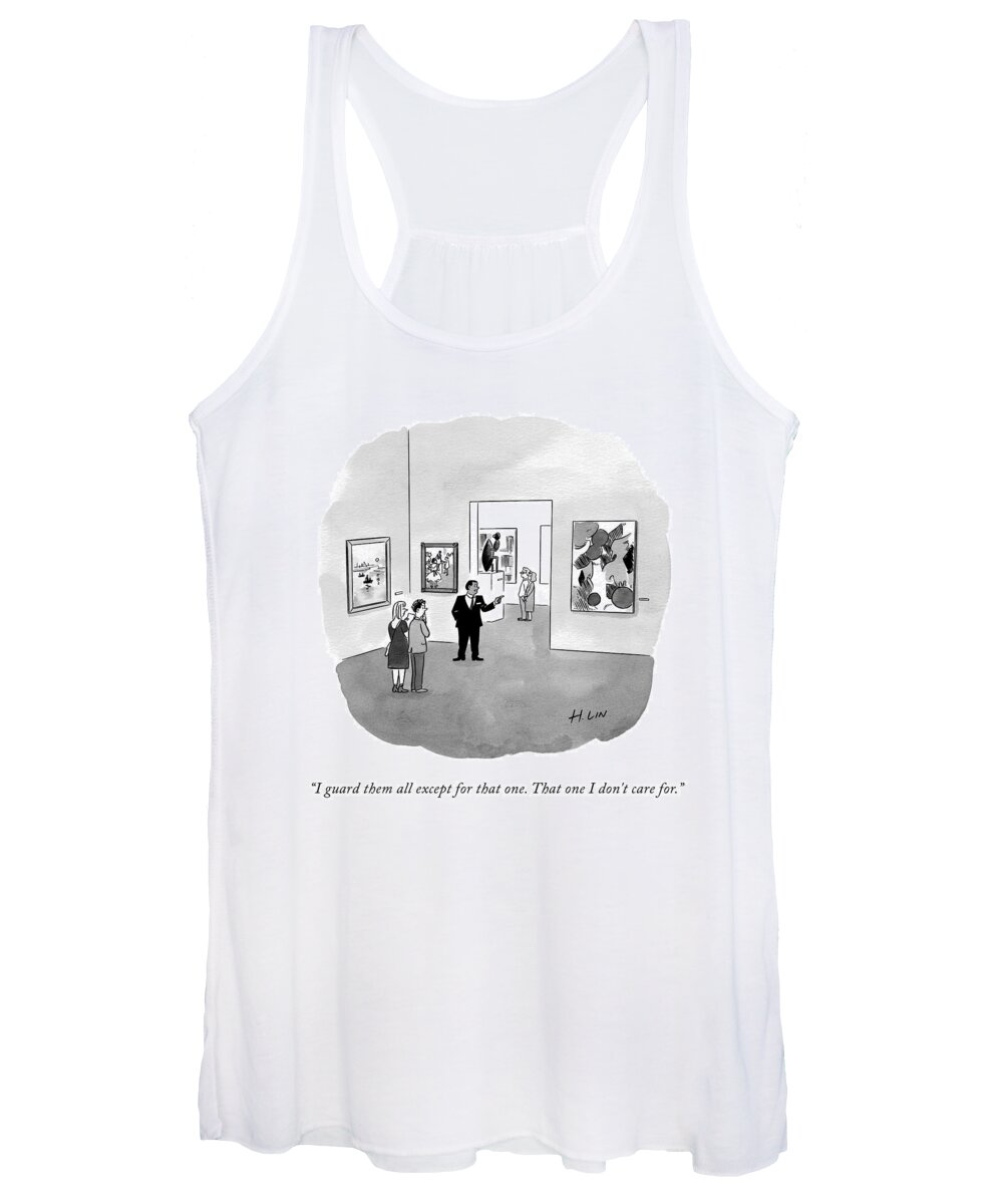 I Guard Them All Except For That One. That One I Don't Care For. Women's Tank Top featuring the drawing I Guard Them All by Hartley Lin