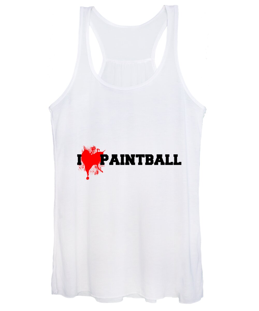 Paintball Marker Women's Tank Top featuring the digital art I Heart Paintball by Jacob Zelazny