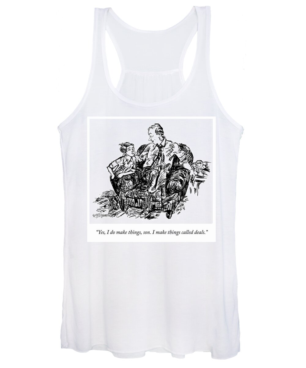 Deals Women's Tank Top featuring the drawing I Make Deals by William Hamilton