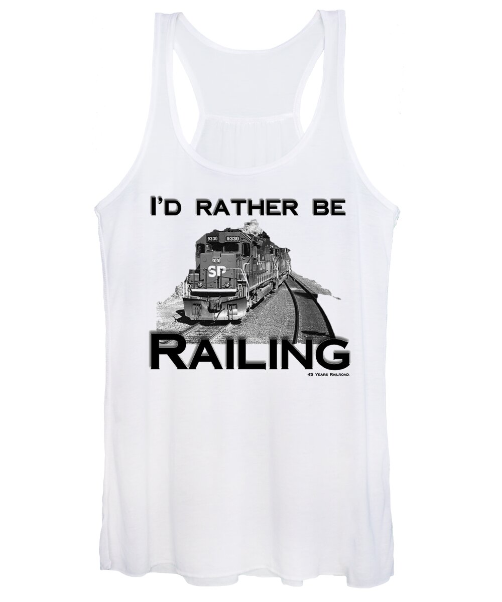 Train Women's Tank Top featuring the mixed media I'd Rather Be Railing by John and Sheri Cockrell