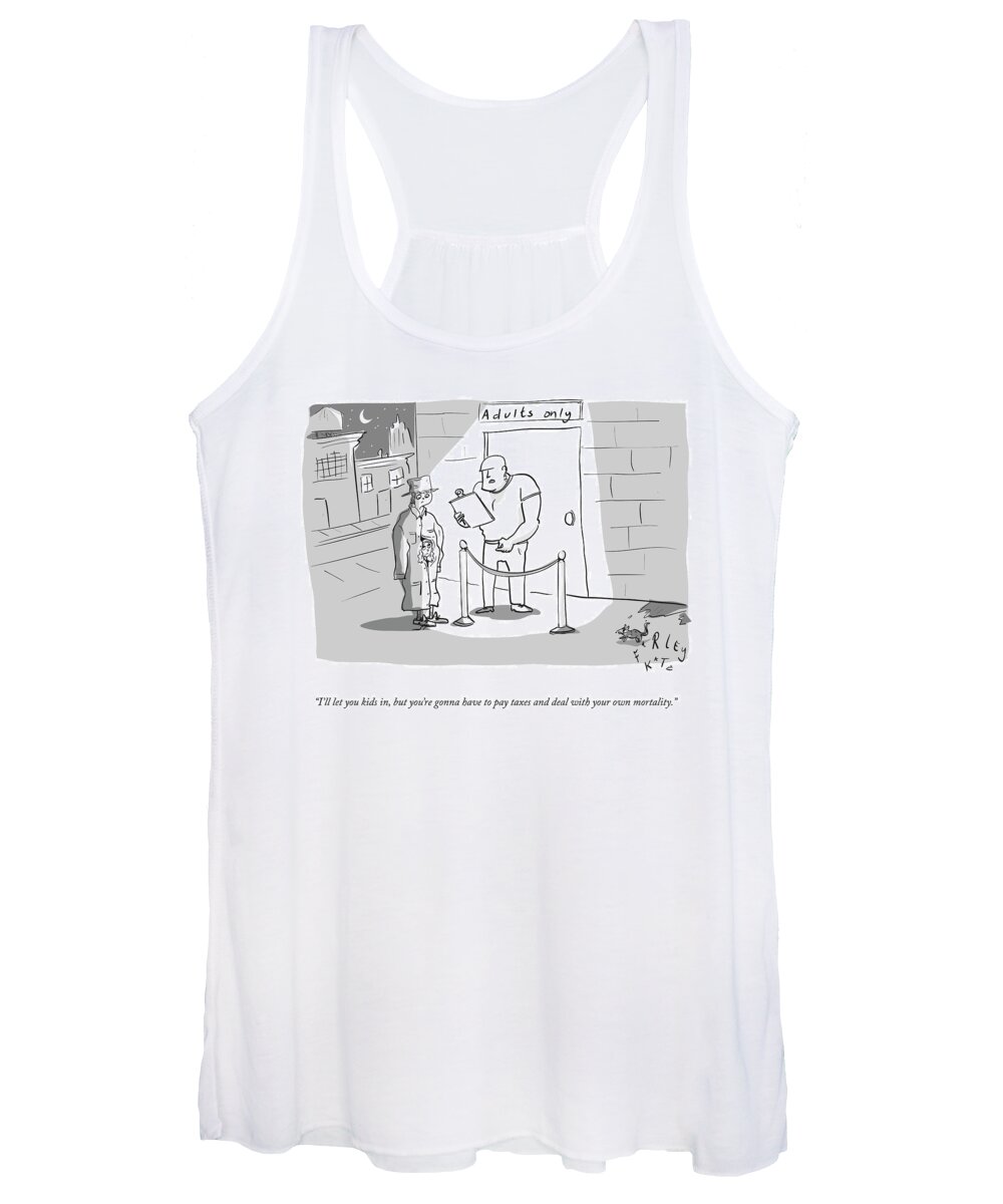 i'll Let You Kids In Women's Tank Top featuring the drawing I'll Let You In by Farley Katz