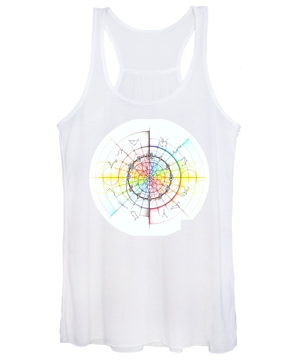 Time Women's Tank Top featuring the drawing Intuitive Geometry Time by Nathalie Strassburg