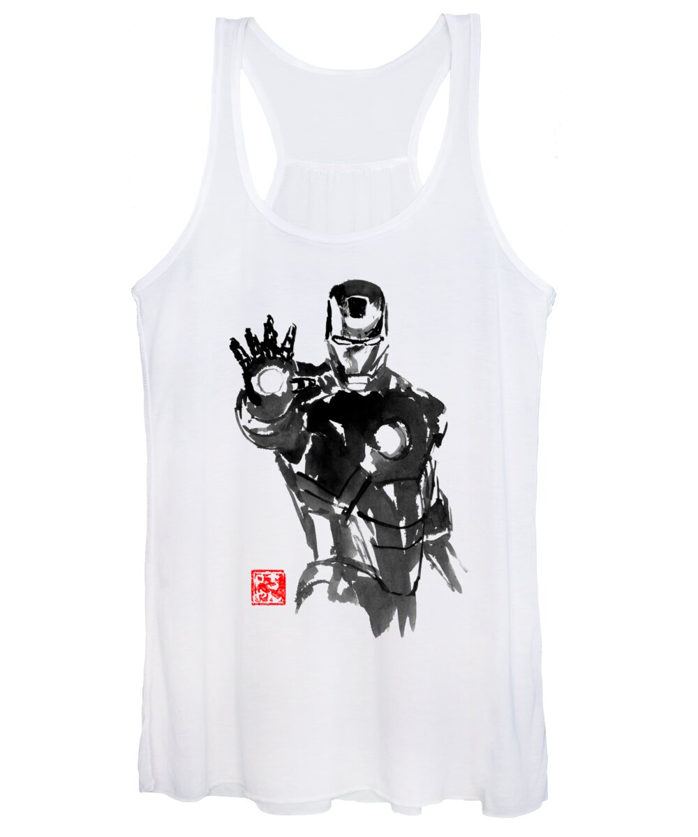 Ironman Women's Tank Top featuring the painting Ironman by Pechane Sumie