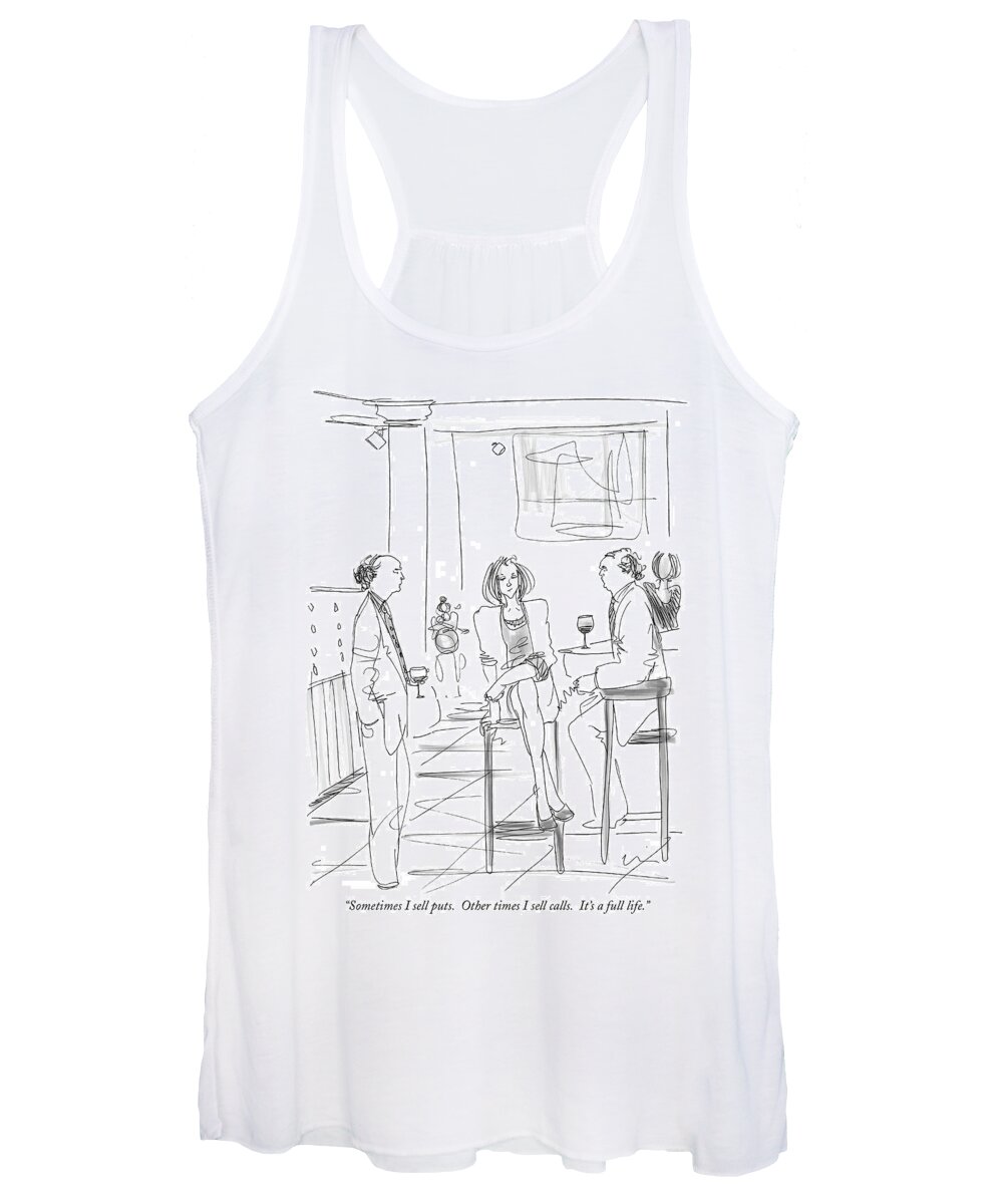 Puts And Calls Women's Tank Top featuring the drawing It's A Full Life by Richard Cline