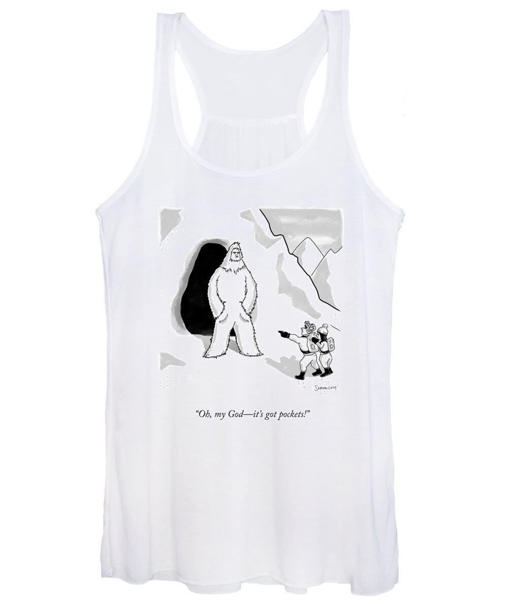 oh Women's Tank Top featuring the drawing It's Got Pockets by Sharon Levy