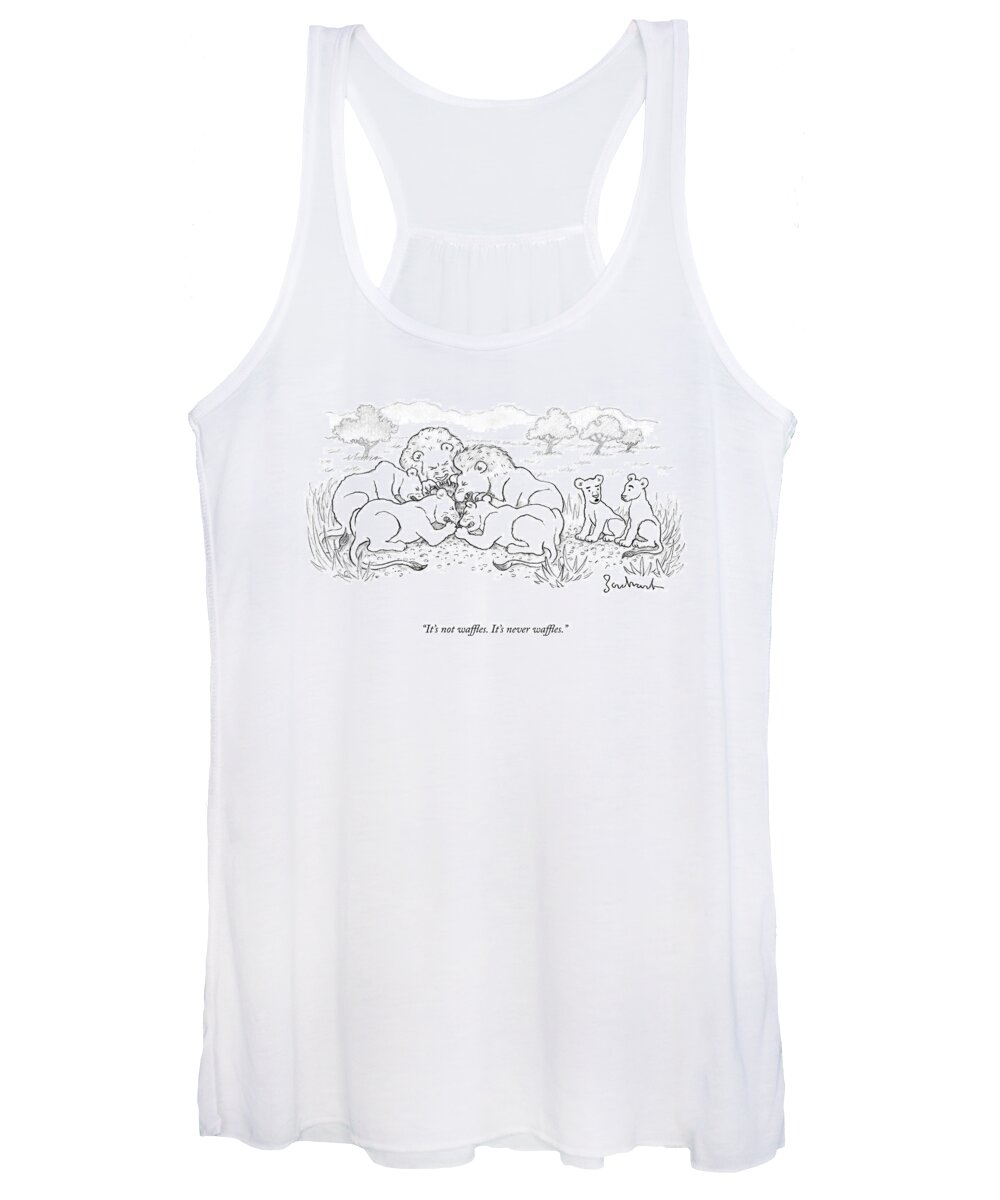 It's Not Waffles. It's Never Waffles. Women's Tank Top featuring the drawing It's Never Waffles by David Borchart