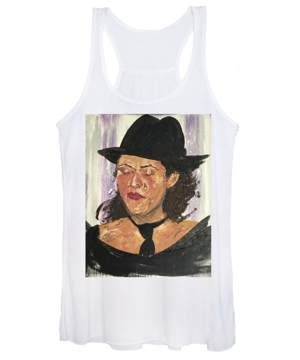 Portrait Women's Tank Top featuring the painting Jackie by Bethany Beeler