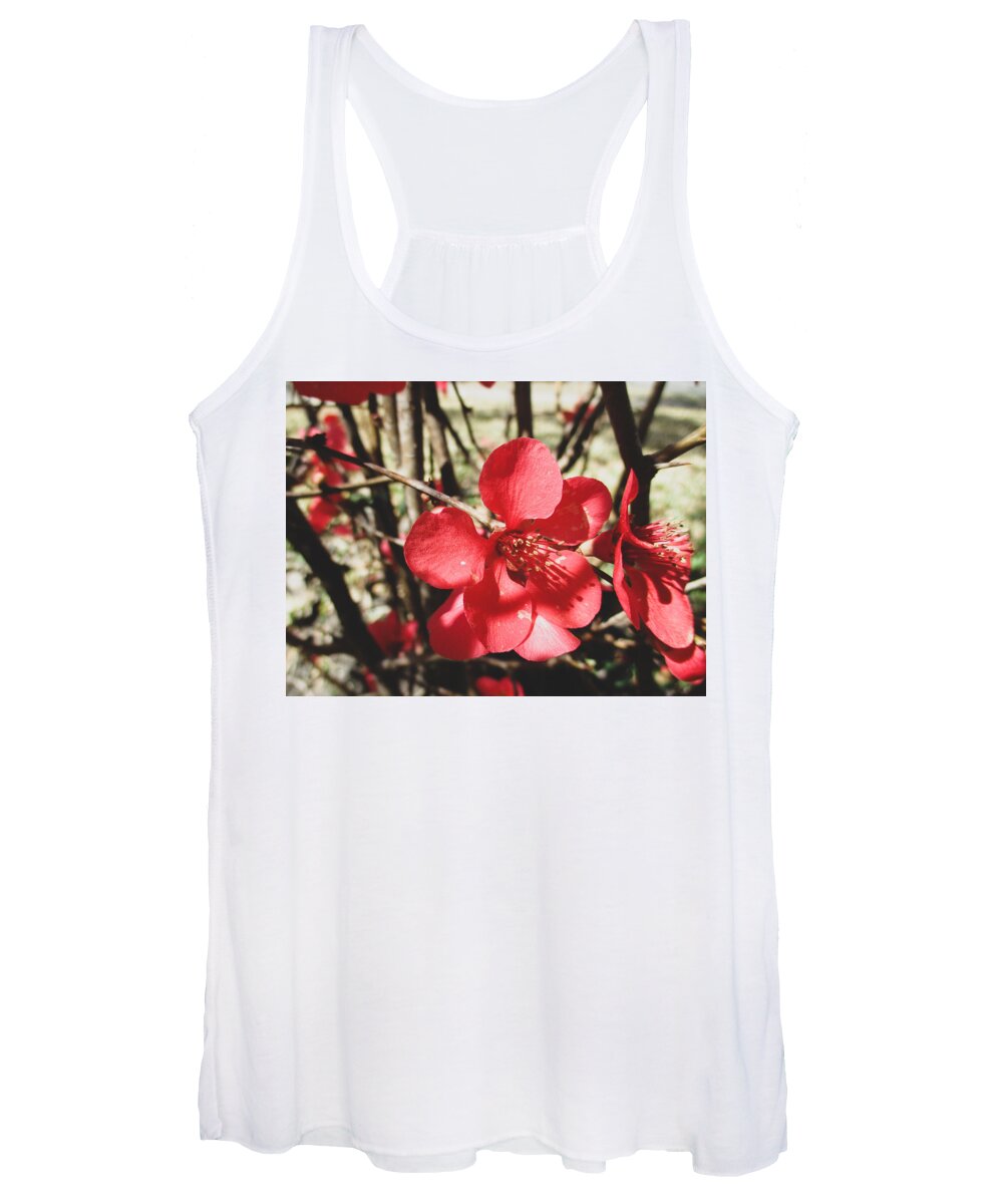 Quince Women's Tank Top featuring the photograph Japanese Quince by W Craig Photography