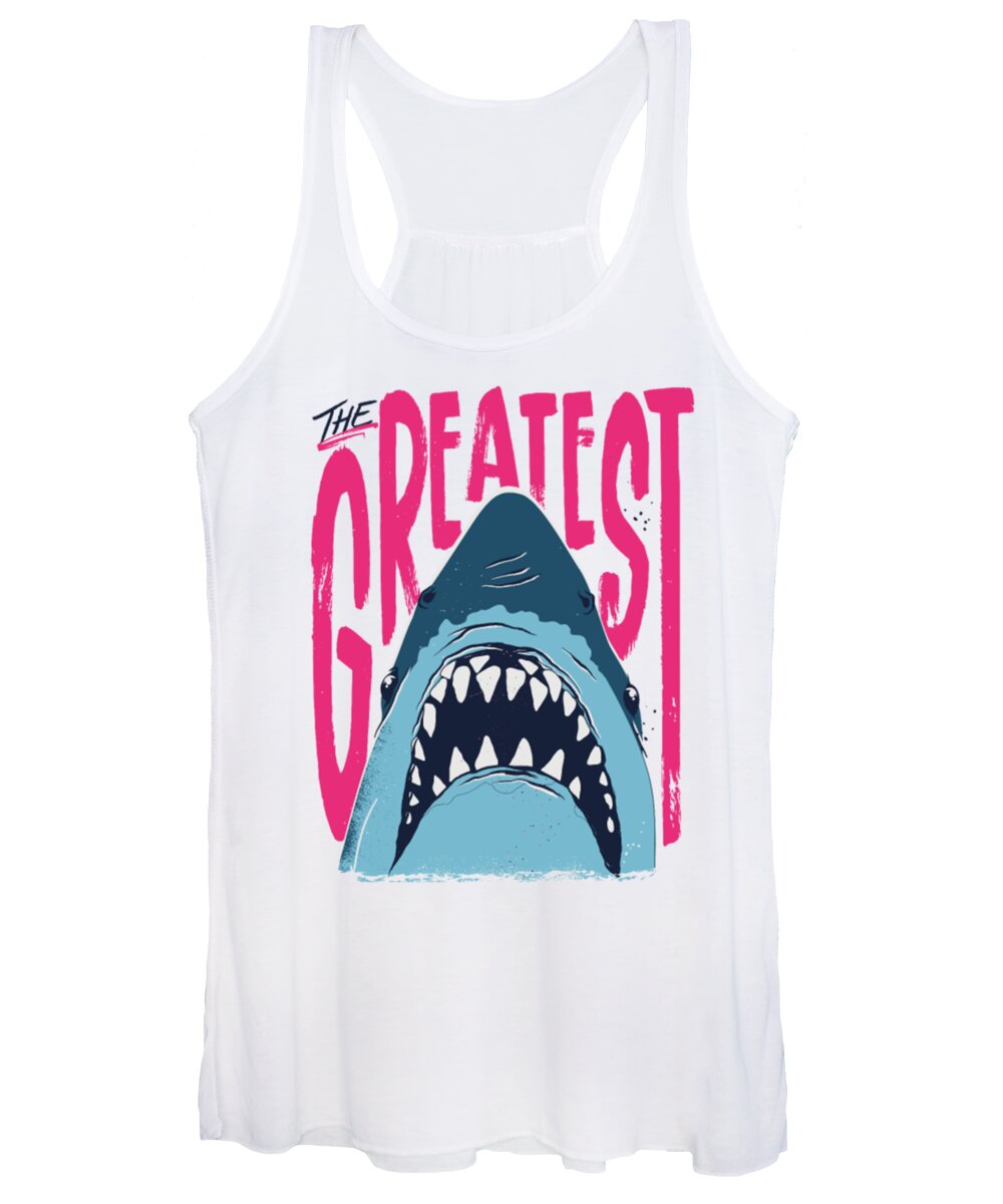 Shark Women's Tank Top featuring the digital art Jaws The Greatest Shark by Tinh Tran Le Thanh