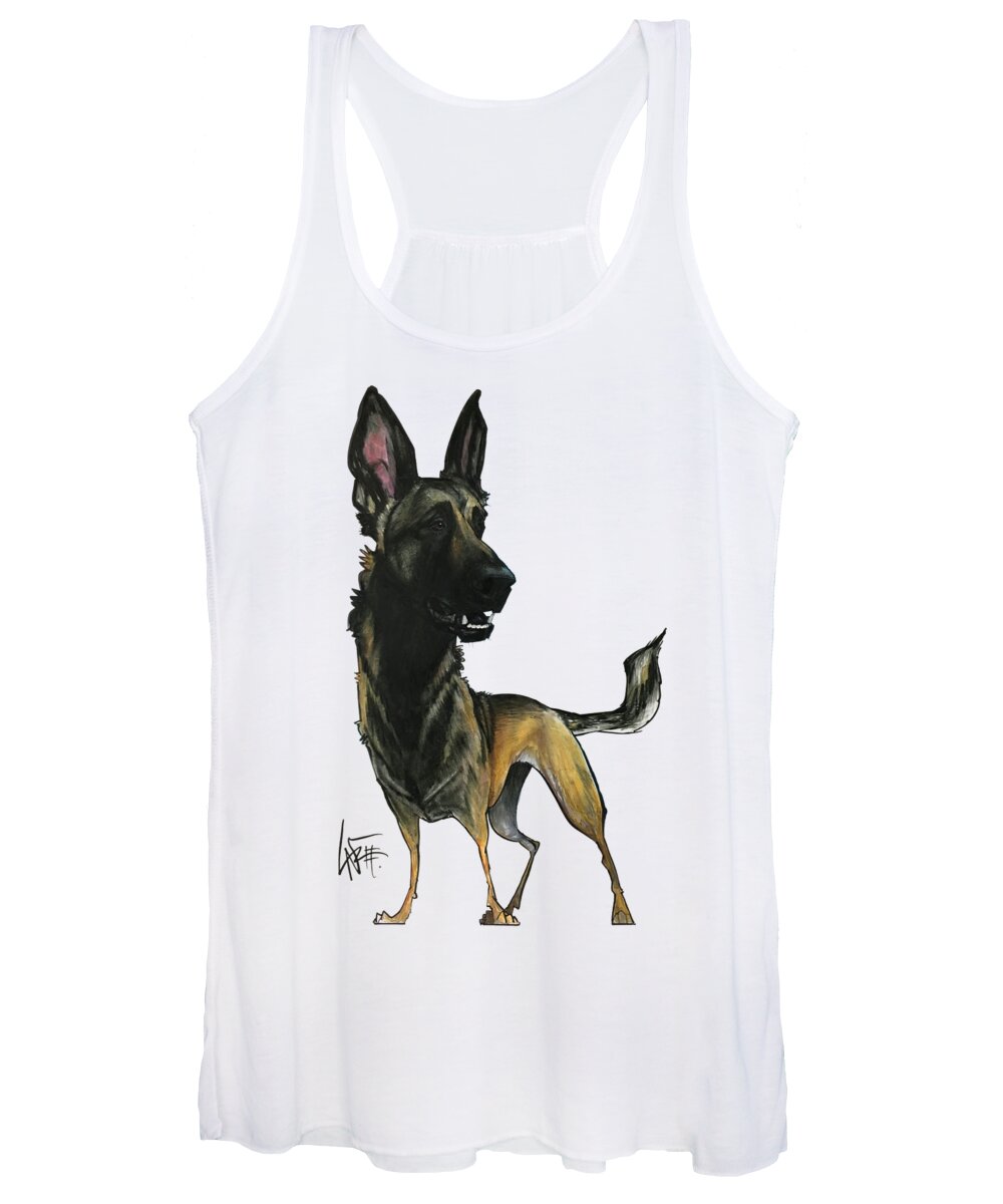 Dog Women's Tank Top featuring the drawing Johnson 3696 by Canine Caricatures By John LaFree