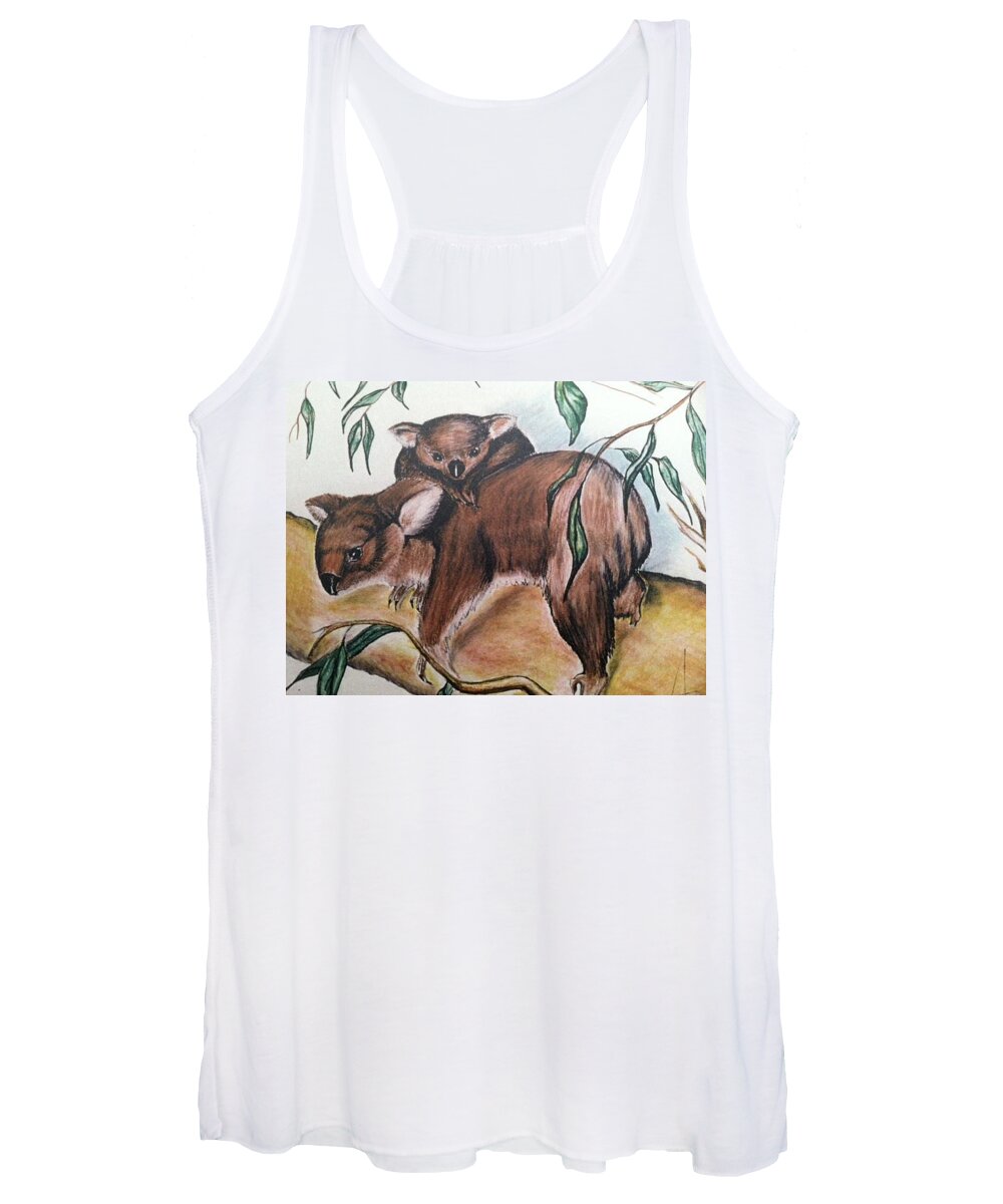  Women's Tank Top featuring the mixed media K Bears by Angie ONeal