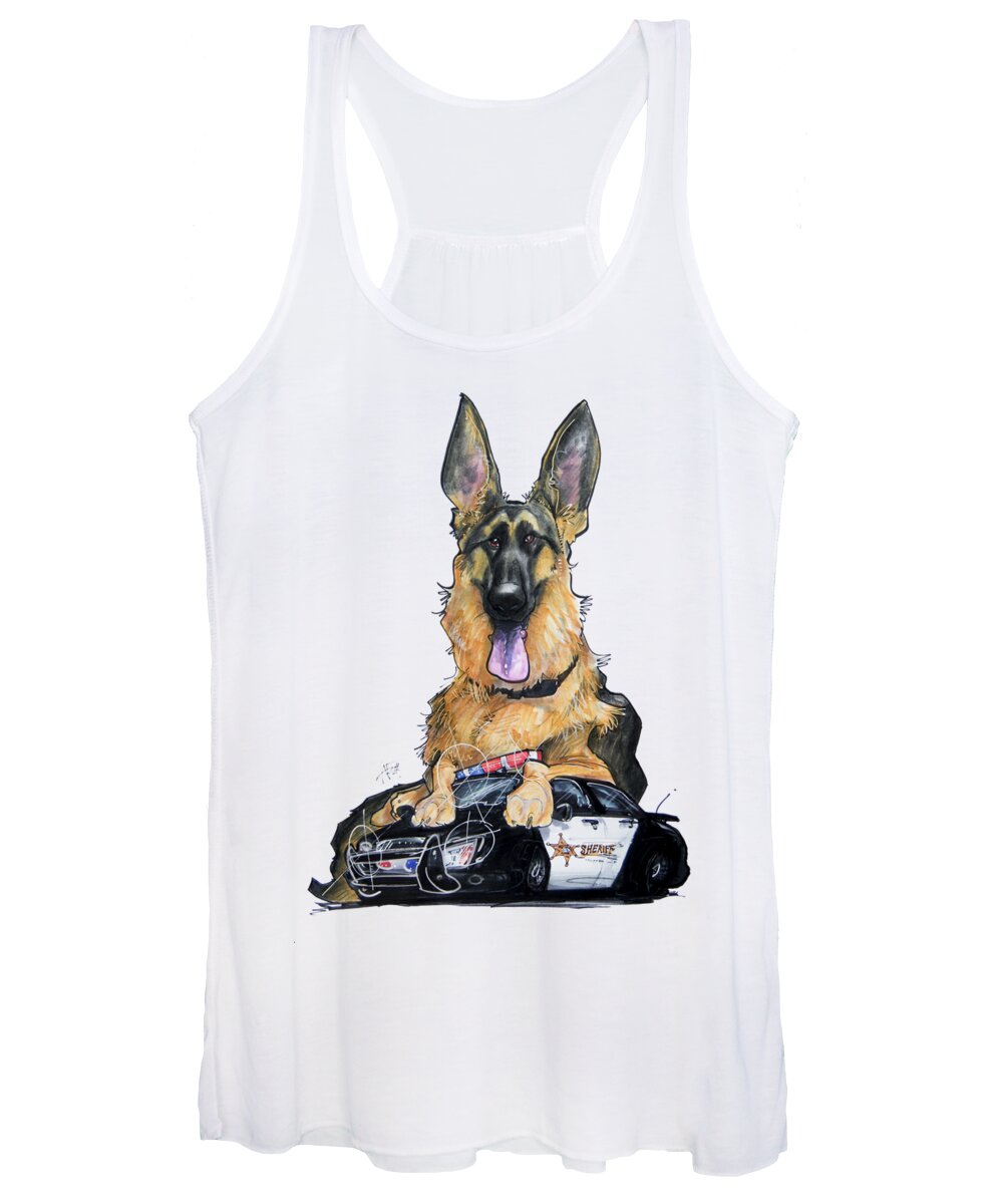 Dog Women's Tank Top featuring the drawing K9 Unit German Shepherd by Canine Caricatures By John LaFree