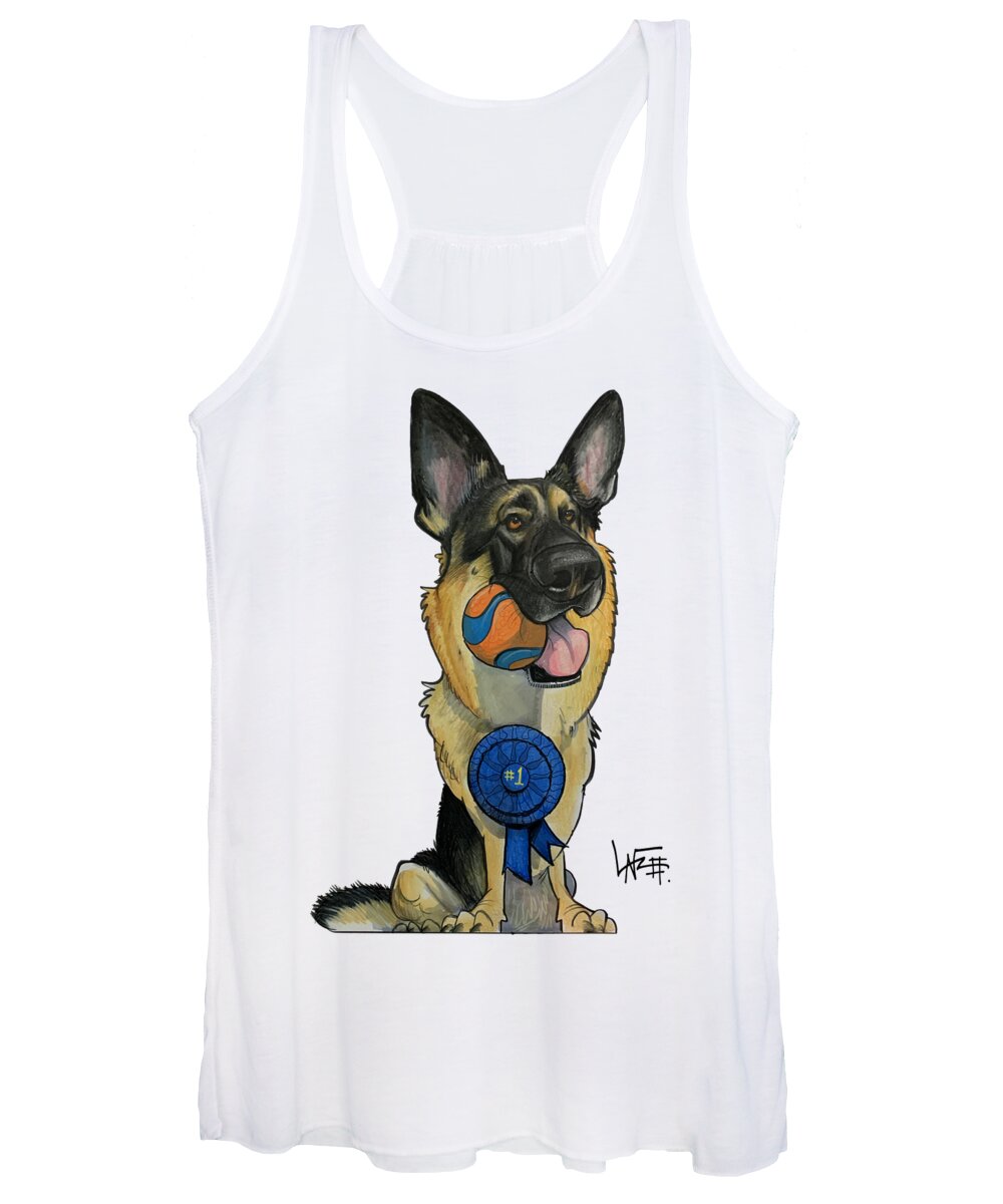 Dog Women's Tank Top featuring the drawing Kertesz 5396 by Canine Caricatures By John LaFree