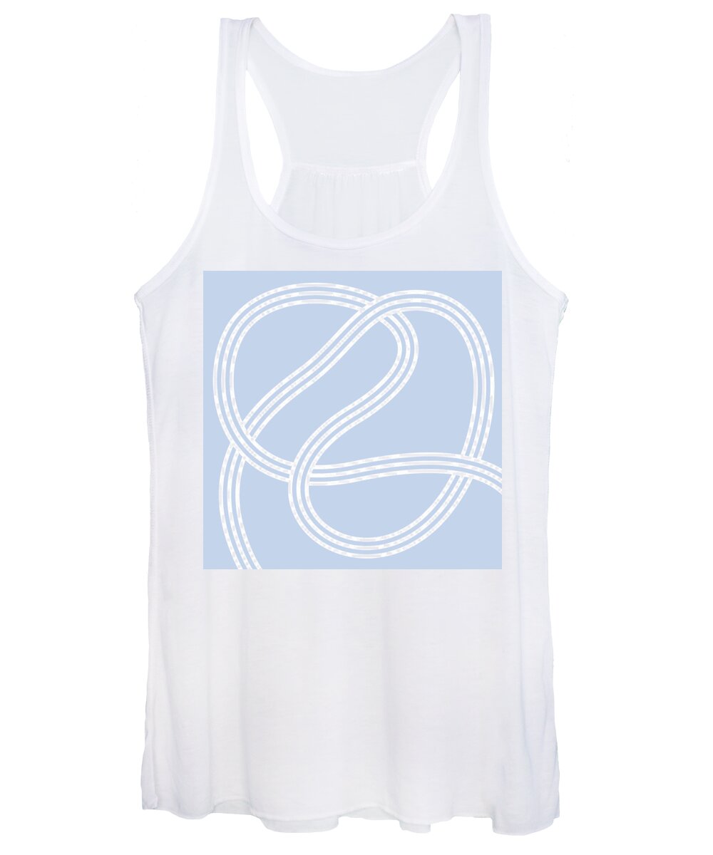 Nikita Coulombe Women's Tank Top featuring the painting Knot 3 in blue by Nikita Coulombe