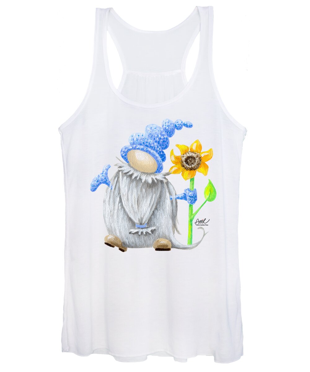 Gnome Women's Tank Top featuring the painting Laff Gnome by Annie Troe