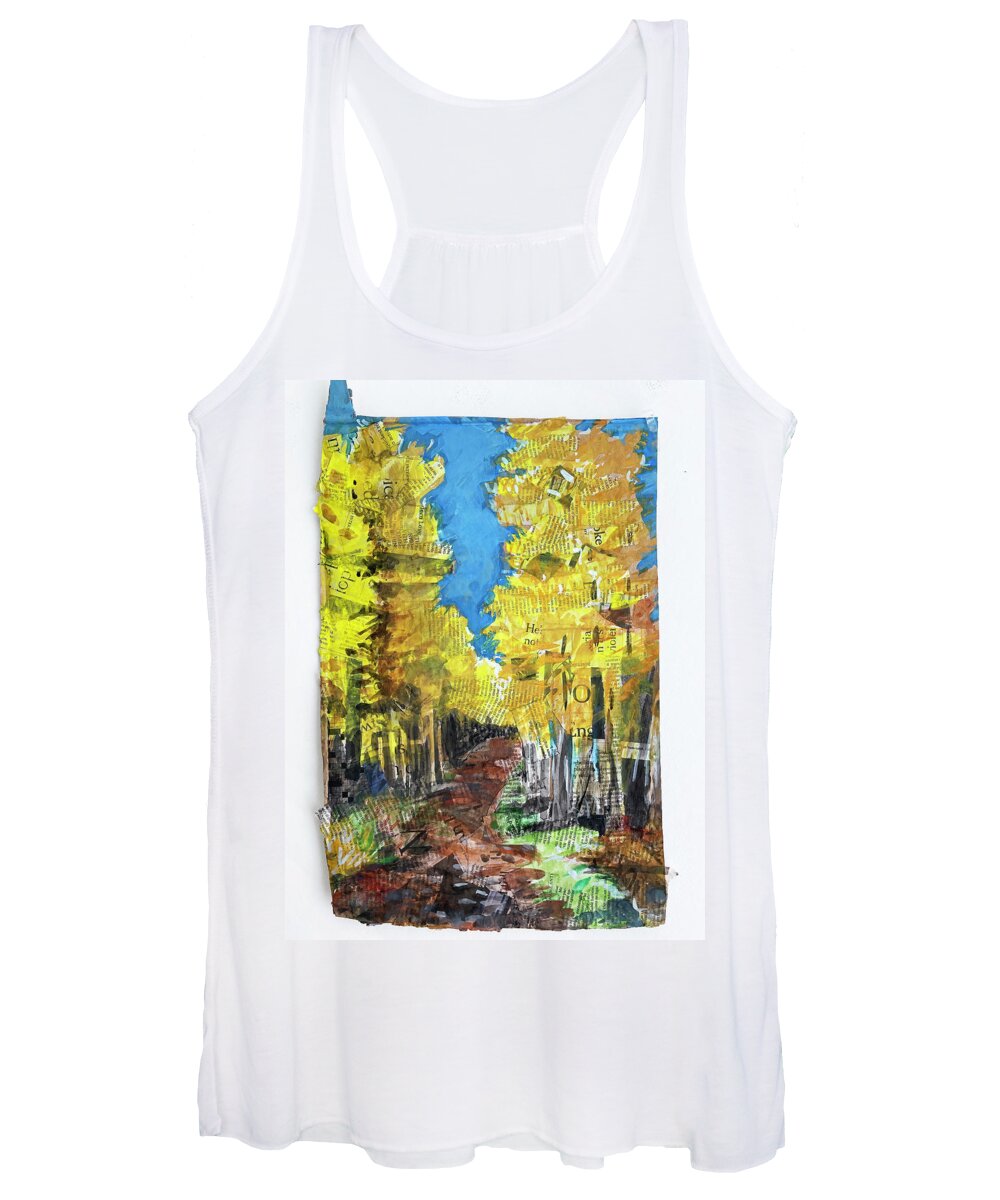 Larch Women's Tank Top featuring the painting Larch trees by Tilly Strauss