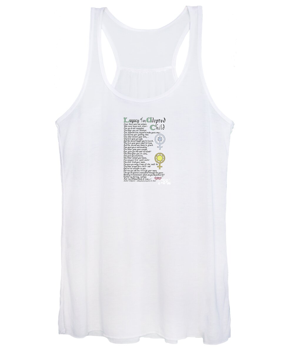 Adoptive Women's Tank Top featuring the digital art Legacy of an Adopted Child by Jacqueline Shuler