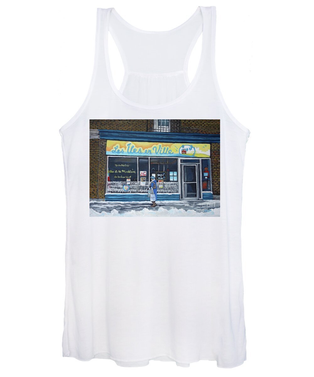 Street Scenes Women's Tank Top featuring the painting Les Iles en Ville by Reb Frost