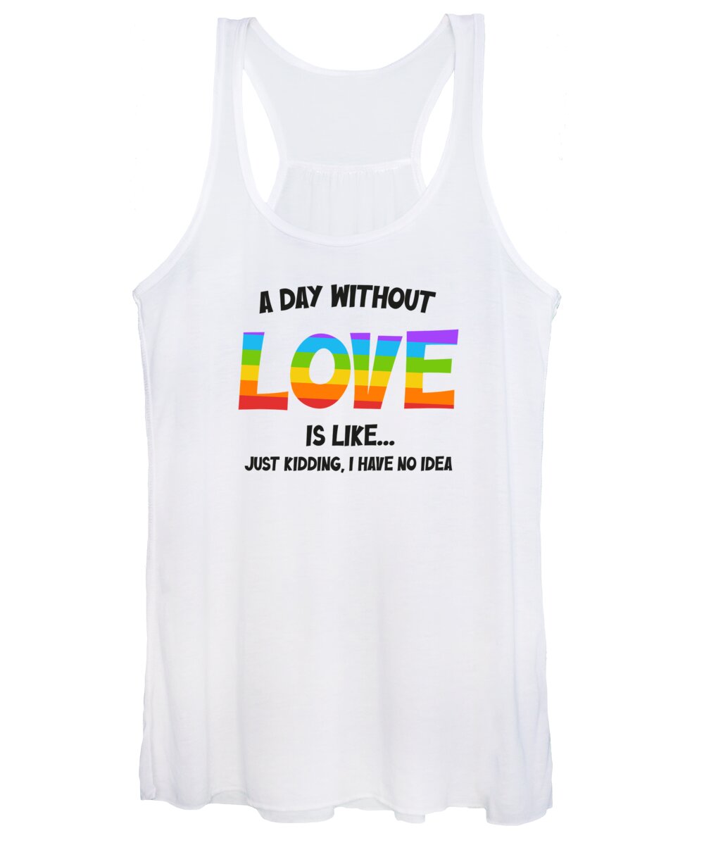 Lgbt Women's Tank Top featuring the digital art LGBT Pride equality no human is illegal by Toms Tee Store