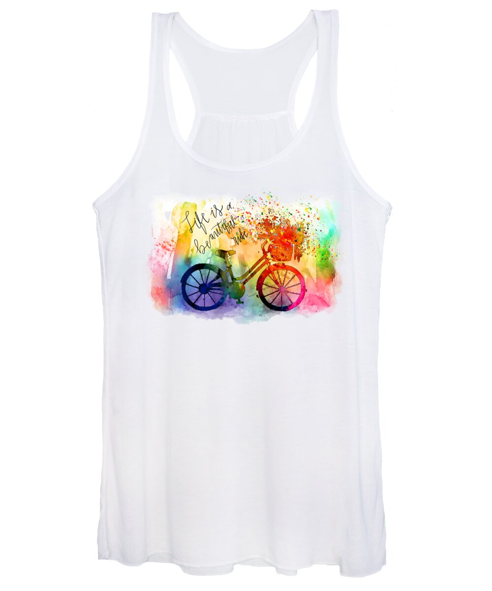 Inspiration Women's Tank Top featuring the painting Life Is A Beautiful Ride by Miki De Goodaboom
