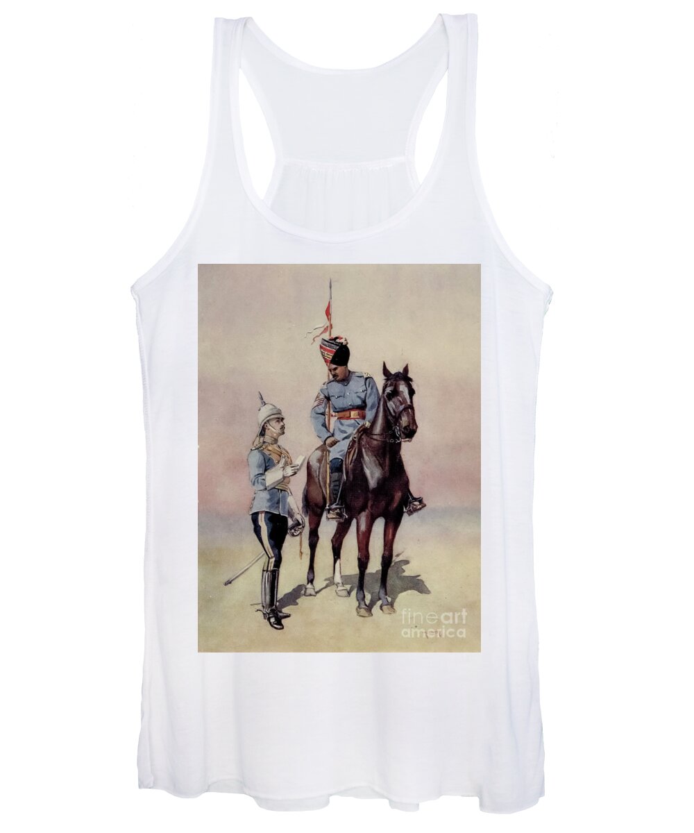 Armies Of India Women's Tank Top featuring the painting Light Cavalry q3 by Historic Illustrations
