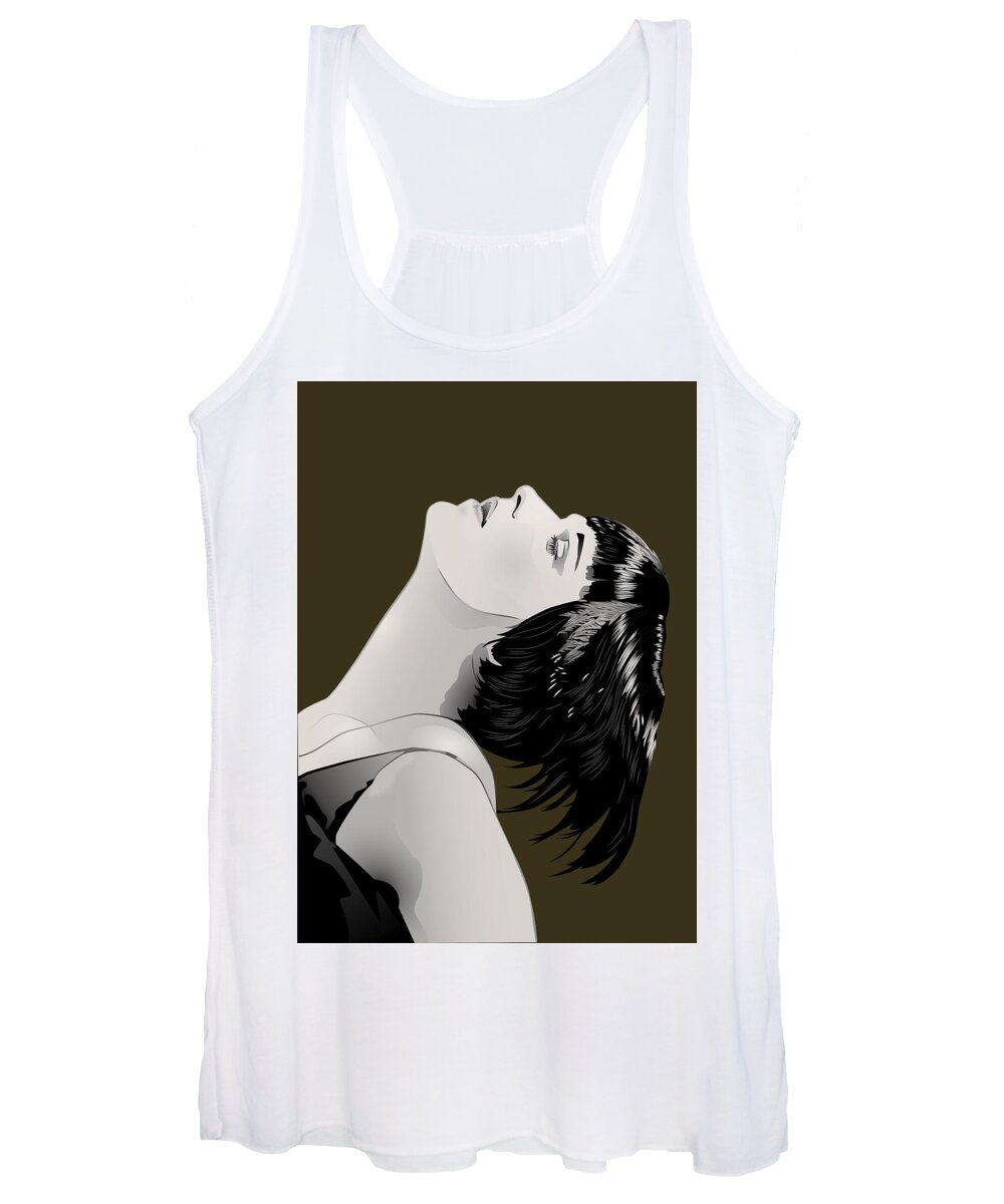 Louise Brooks Official Women's Tank Top featuring the digital art Louise Brooks in Berlin - Ochre Umber by Louise Brooks