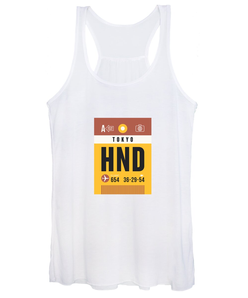 Airline Women's Tank Top featuring the digital art Luggage Tag A - HND Tokyo Japan by Organic Synthesis