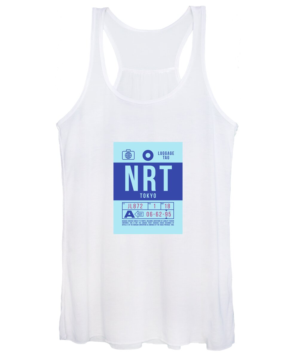 Airline Women's Tank Top featuring the digital art Luggage Tag B - NRT Tokyo Japan by Organic Synthesis