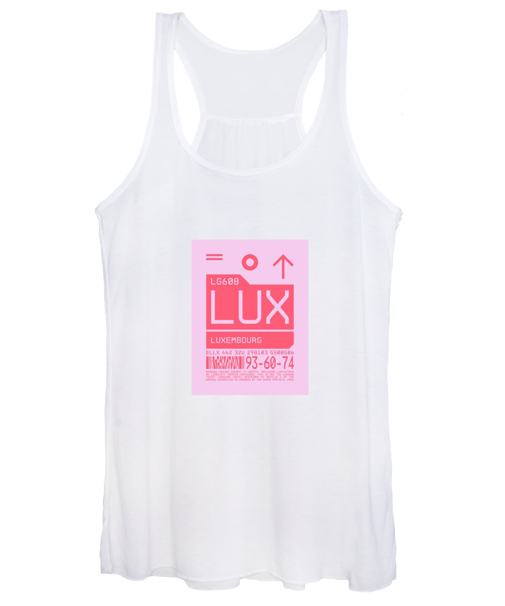 Airline Women's Tank Top featuring the digital art Luggage Tag C - LUX Luxembourg by Organic Synthesis