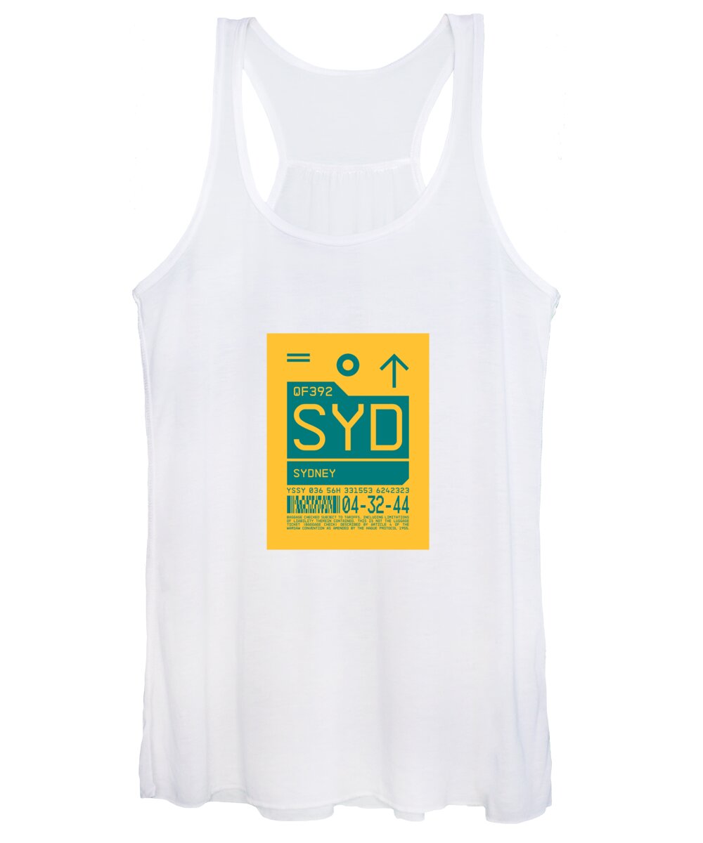Airline Women's Tank Top featuring the digital art Luggage Tag C - SYD Sydney Australia by Organic Synthesis