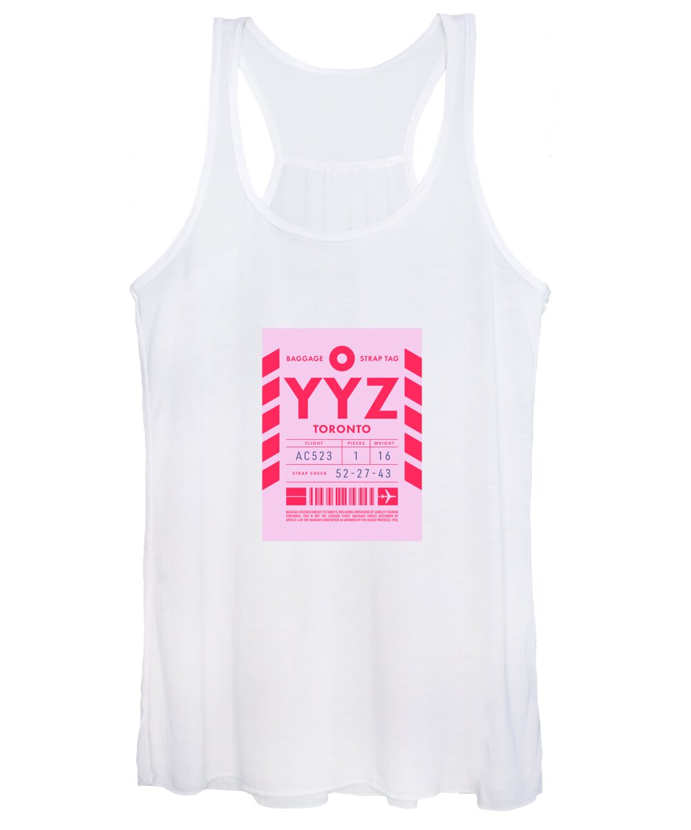 Airline Women's Tank Top featuring the digital art Luggage Tag D - YYZ Toronto Canada by Organic Synthesis