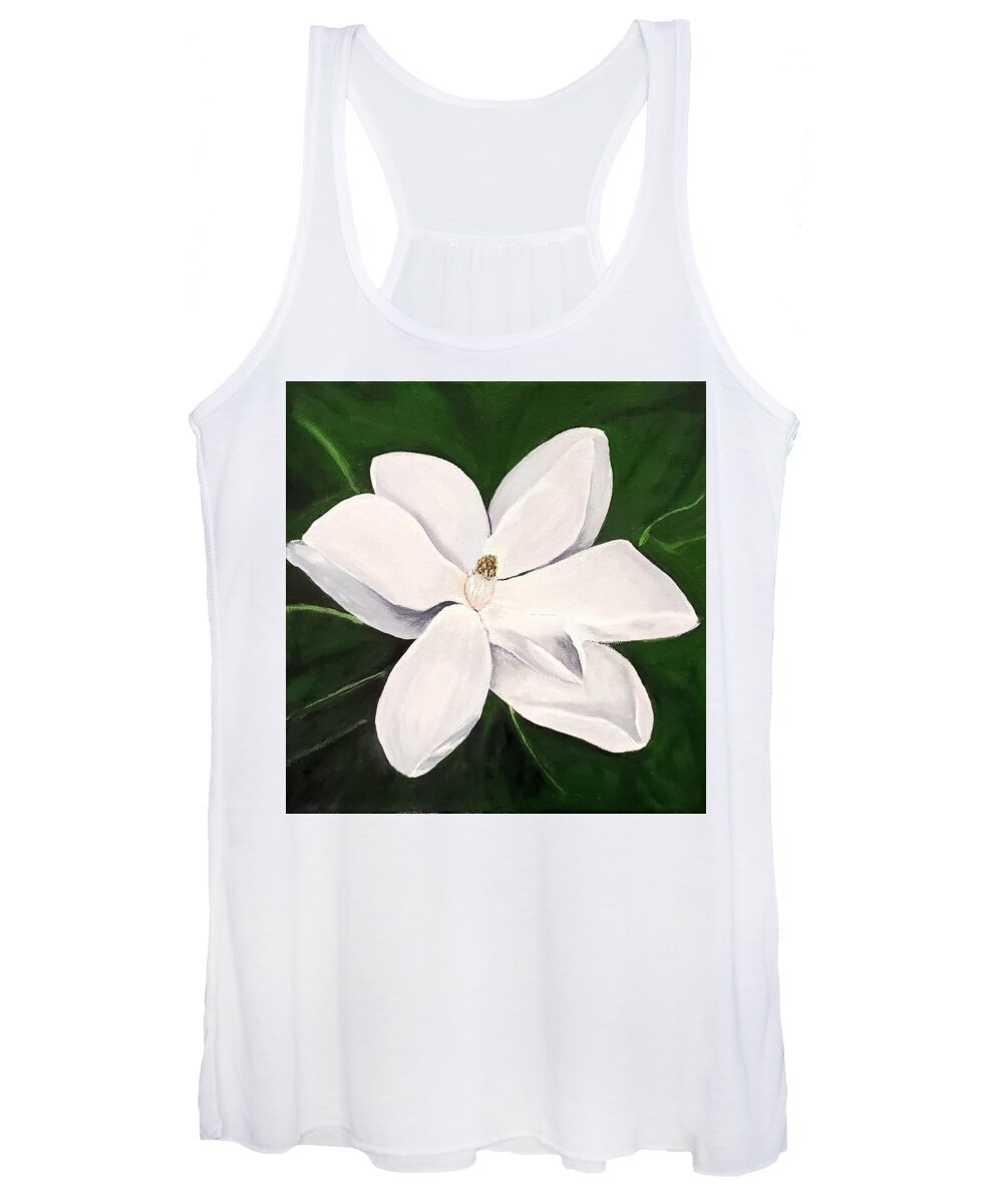 Flower Women's Tank Top featuring the painting Magnolia #3 by Amy Kuenzie