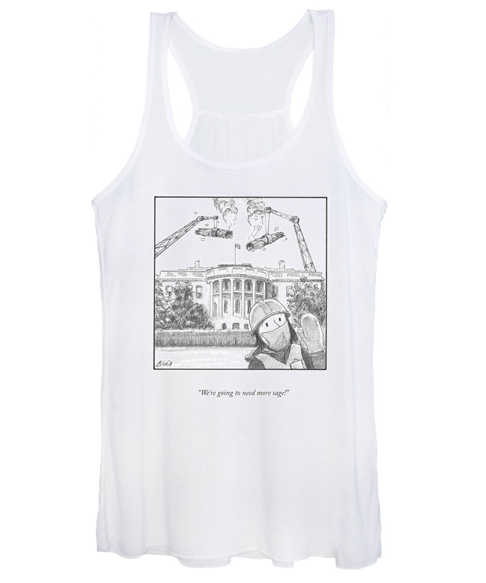 We're Going To Need More Sage! Women's Tank Top featuring the drawing More Sage by Harry Bliss