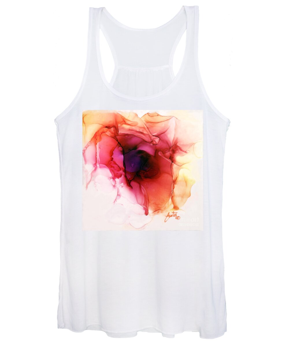 Morning Rose Women's Tank Top featuring the painting Morning Rose by Daniela Easter