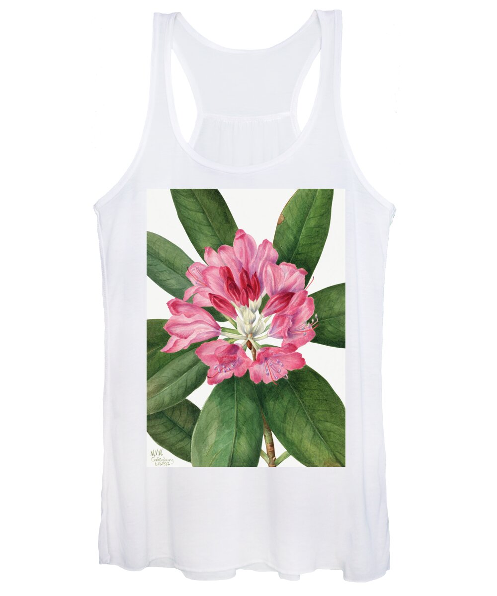 Rose Women's Tank Top featuring the painting Mountain Rose Bay by Mary Vaux Walcott. by World Art Collective