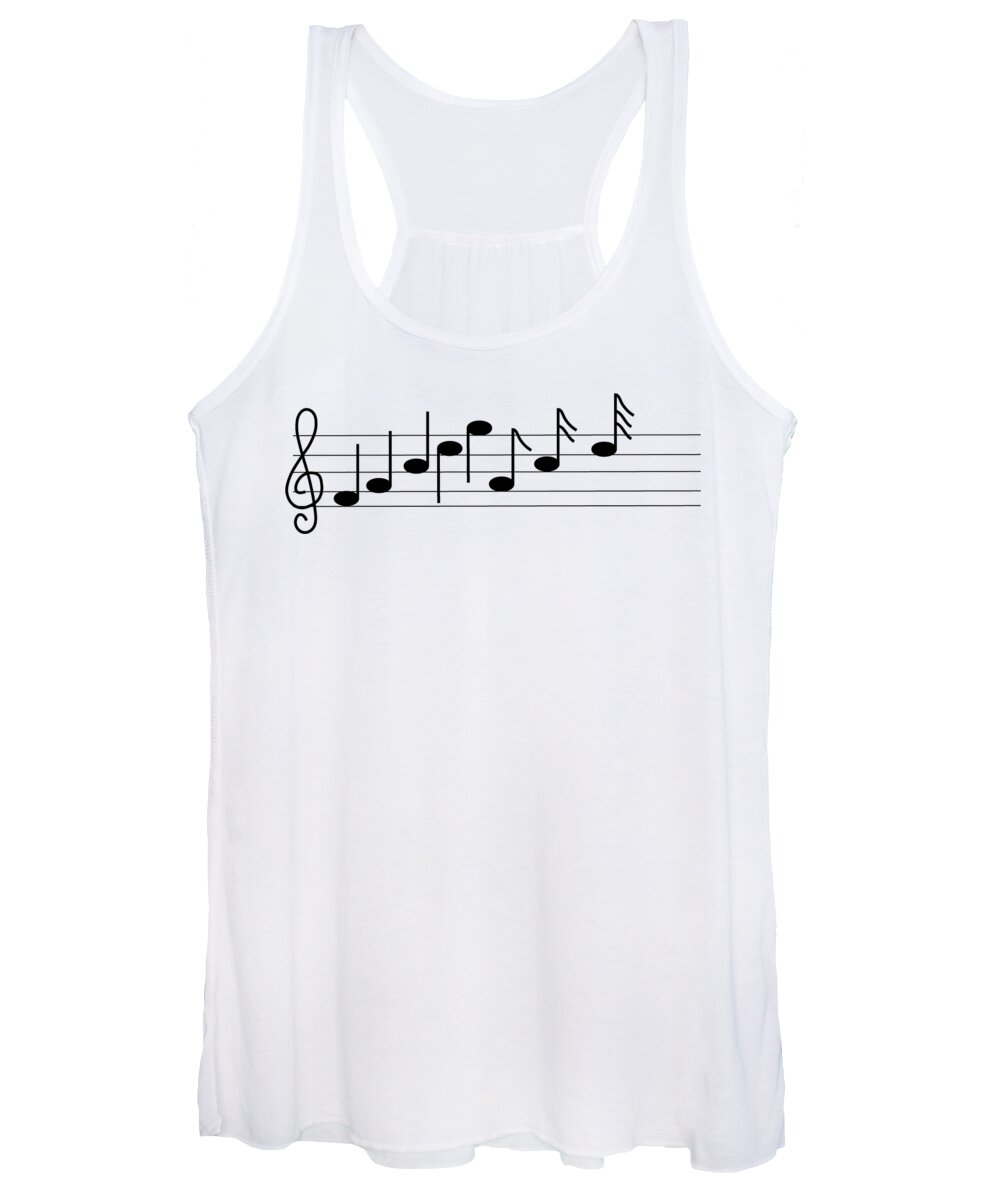 Illustrated; Illustration; Drawn; Drawing; Scale; Scales; Music; Musical; Note; Notes; Treble Clef; Diagram Women's Tank Top featuring the photograph Music Scales by Karen Foley