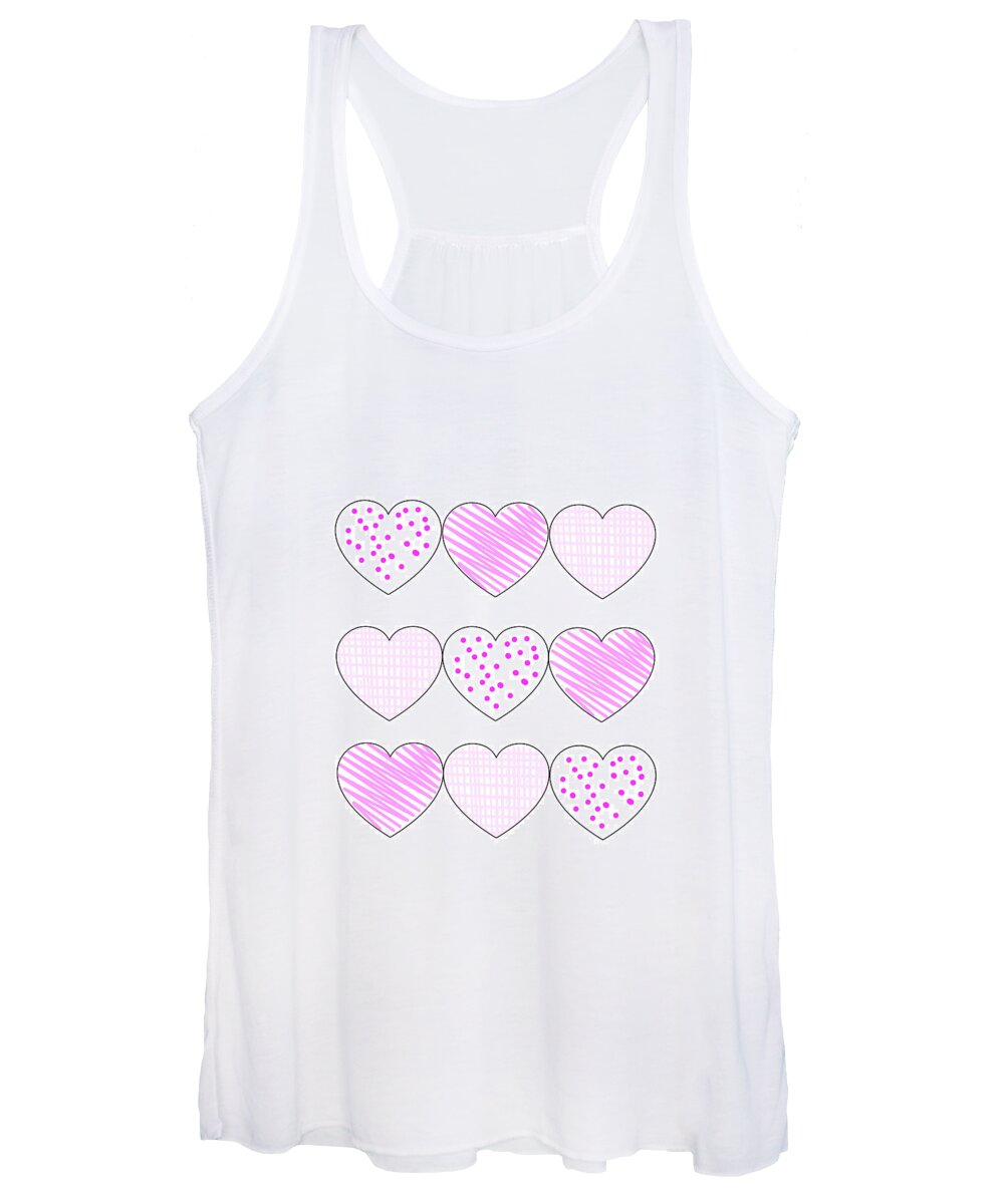 Heart Women's Tank Top featuring the digital art My Pink Hearts by Moira Law