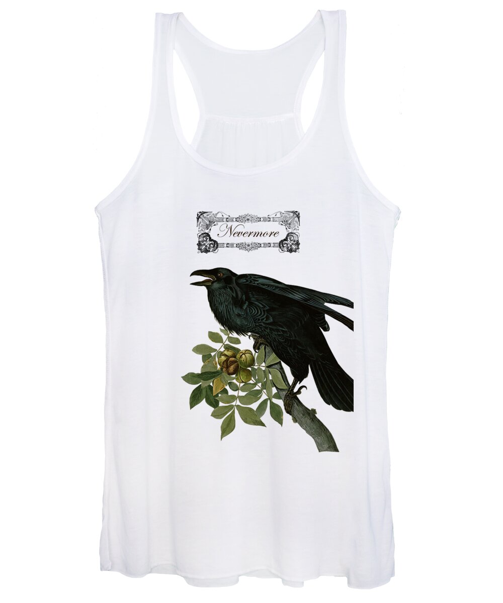 Raven Women's Tank Top featuring the mixed media Nevermore raven by Madame Memento