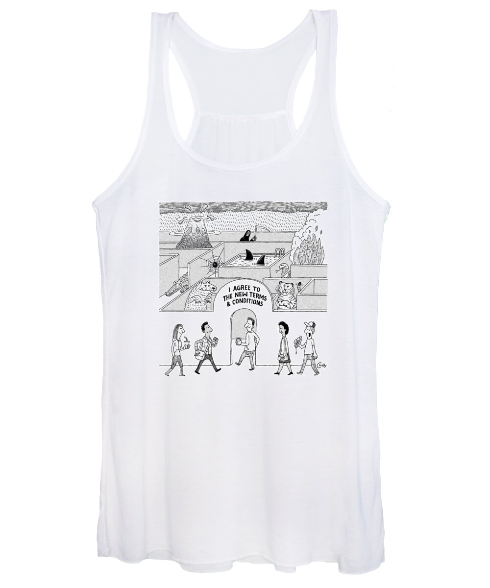 Captionless Women's Tank Top featuring the drawing New Terms And Conditions by Tom Chitty