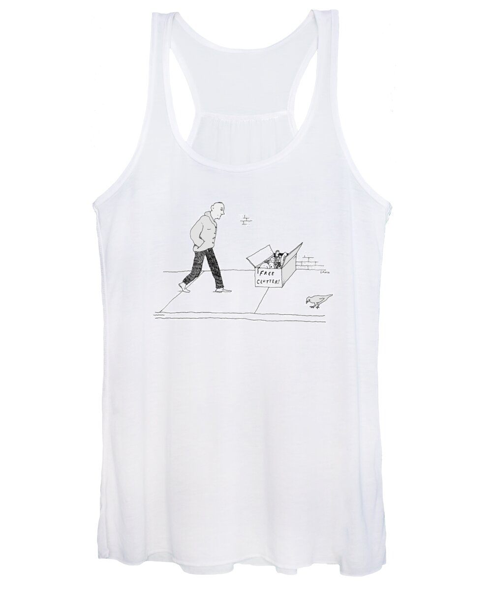 Captionless Women's Tank Top featuring the drawing New Yorker April 12, 2021 by Liana Finck