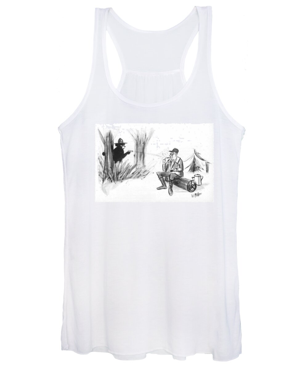 Captionless Women's Tank Top featuring the drawing New Yorker August 29, 1964 by Warren Miller